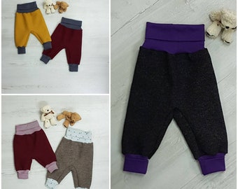 Handmade boiled wool trousers / harem pants made of boiled wool / boiled wool in 14 colours, size 62 - 164, optionally lined or unlined