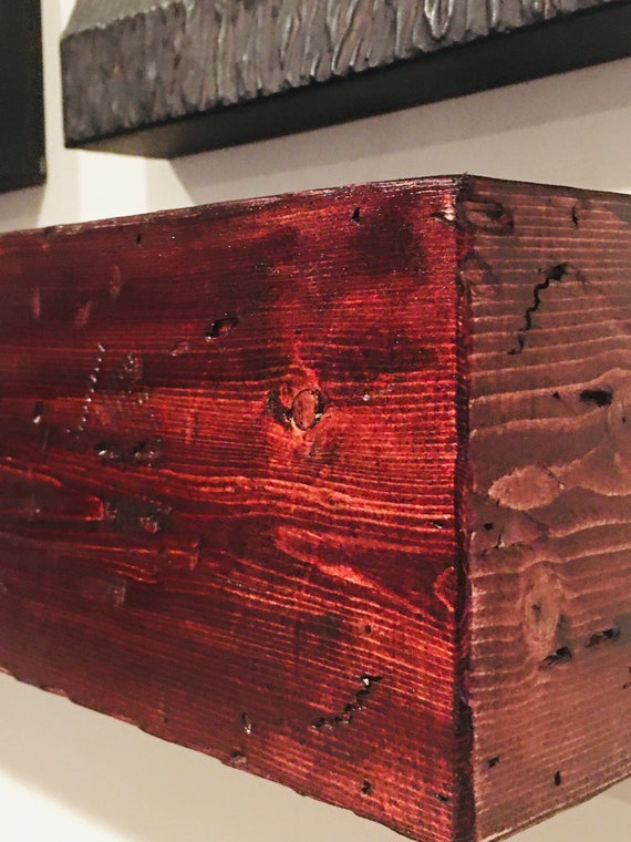 Rustic Fireplace Faux Barn wood Mantel Beam Floating - Etsy.de