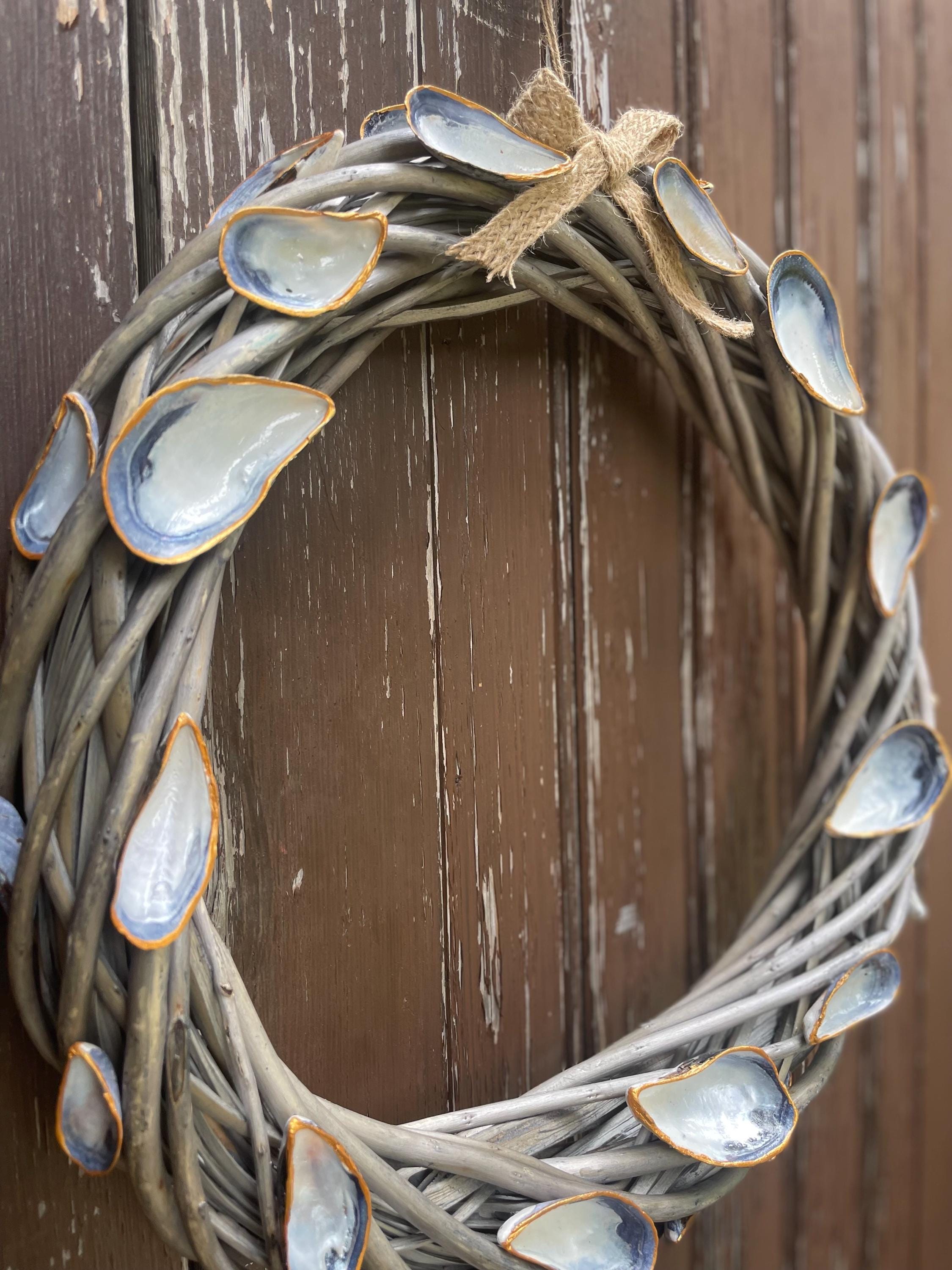 Shell Wreaths With Hints of Gold and Copper Finished With Nautical Rope ...