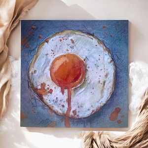 Paquete de 4 tarjetas de huevo frito "The Broken Yoke" con sobres. Interior en blanco