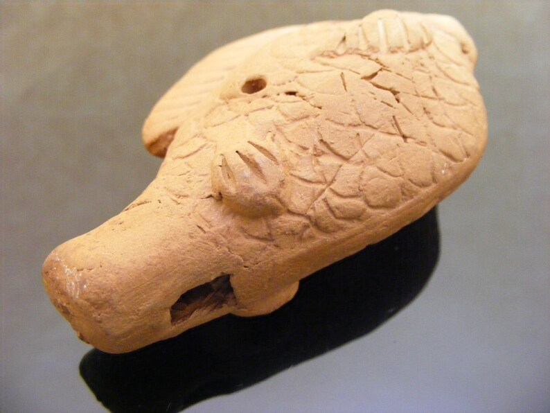 Antique Handmade Clay Ocarina 4hole Terracotta Whistle Fish Etsy