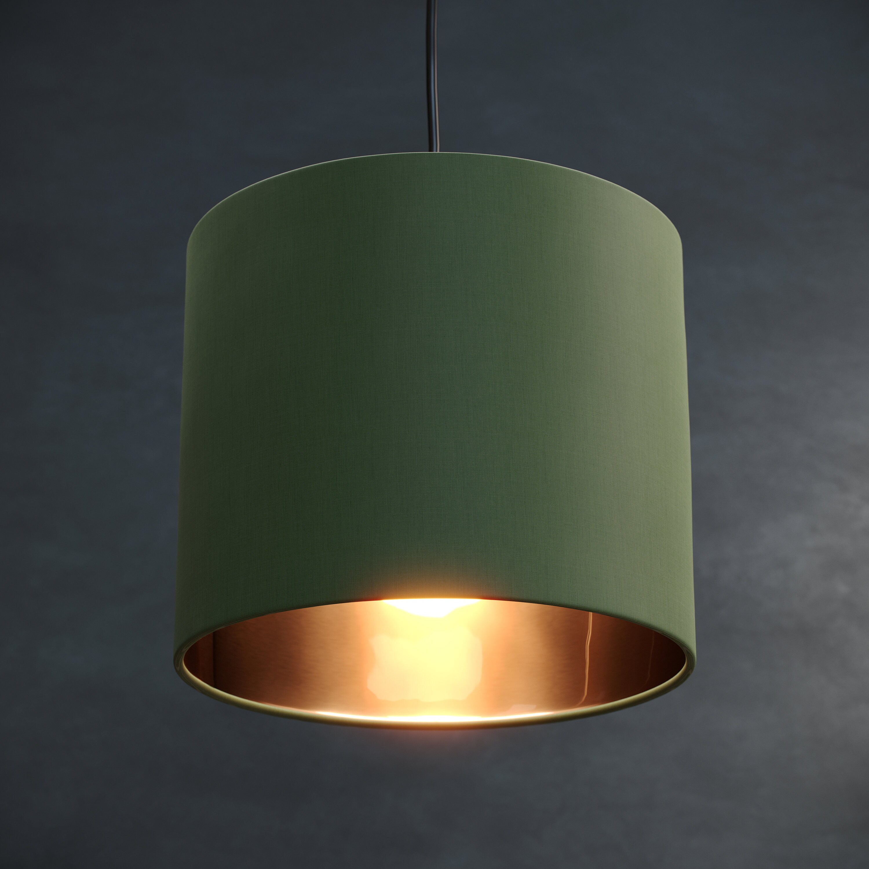 Olive green Lampshade w/ Copper Interior 15cm 20cm 25cm Etsy