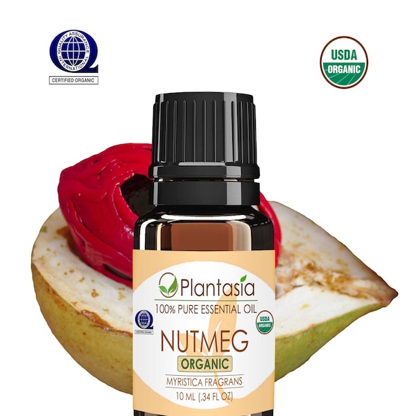 Nutmeg Certified Organic Essential Oil 100% Pure Natural Therapeutic Grade from Sri Lanka by Planet Plantasia