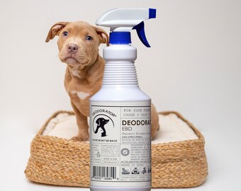 DÉODORATEUR 32 OZ Spray Élimine en toute sécurité les odeurs d'animaux 100% naturel EBD (désodorisant par bioremédiation enzymatique) Pas de produits chimiques Pas de micro-organismes