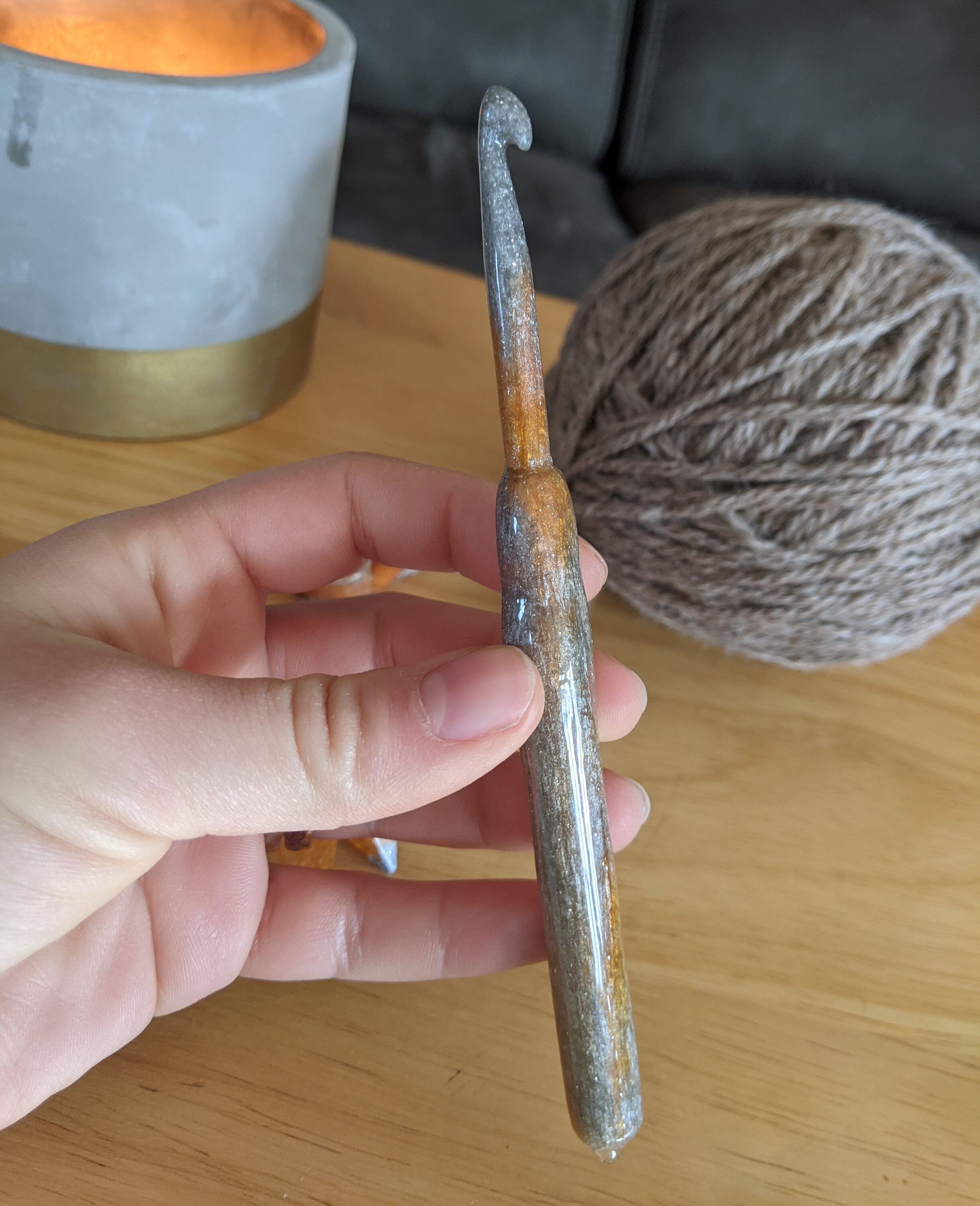 Resin crochet hook in Ember size K Etsy