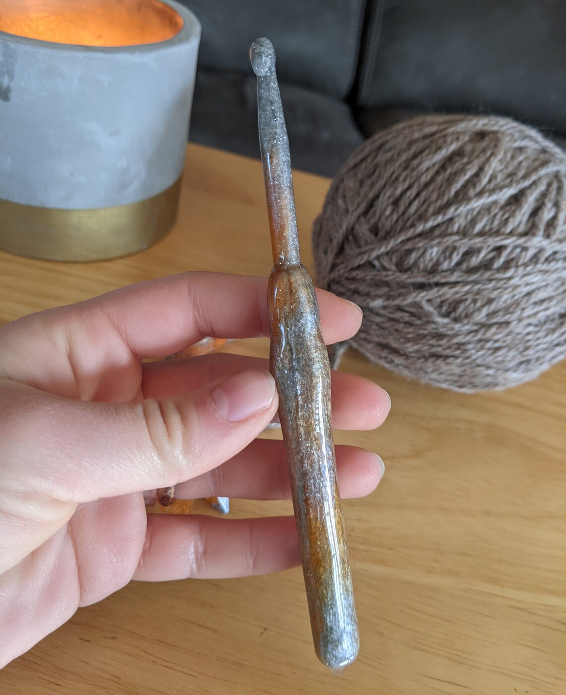 Resin crochet hook in Ember size K Etsy