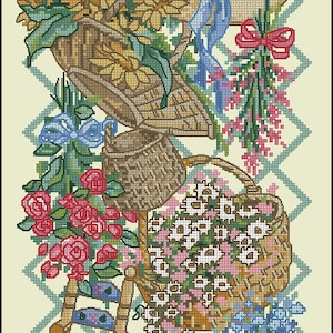Garden  Cross stitch chart PDF digital pattern