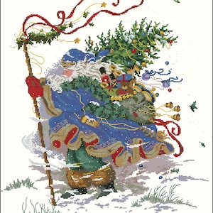 Snow Santa Cross stitch pattern PDF digital pattern