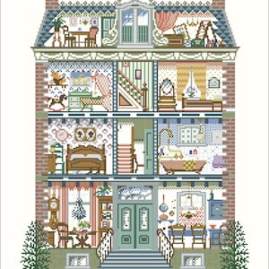 Cross stitch pattern PDF doll house  2 digital pattern