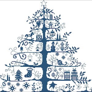 Christmas tree Cross stitch chart PDF digital pattern