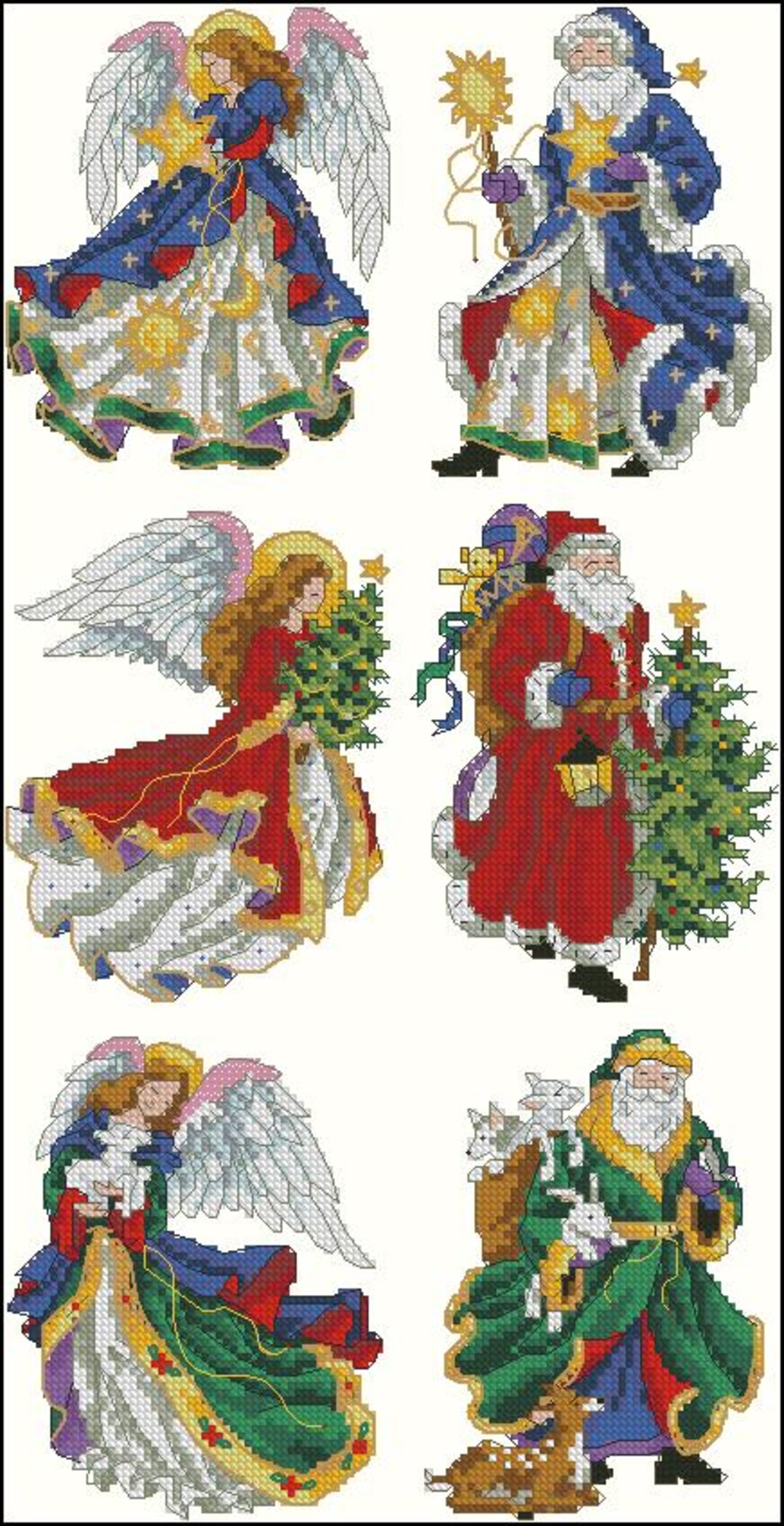 Santa and Angels Christmas Cross Stitch Chart Pattern PDF Digital ...