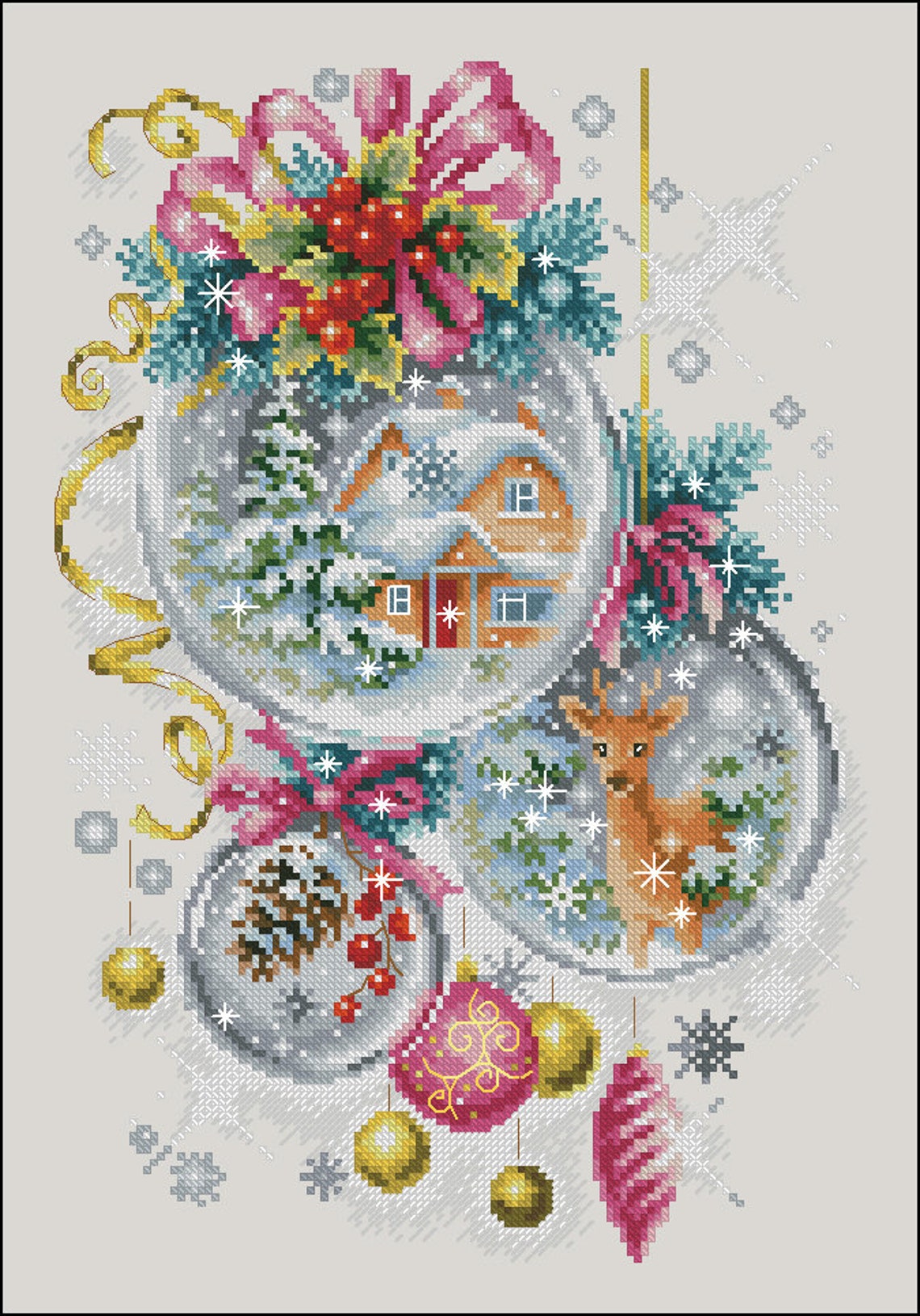 Christmas Ornament 2 Cross Stitch Chart Pattern PDF Digital Pattern - Etsy