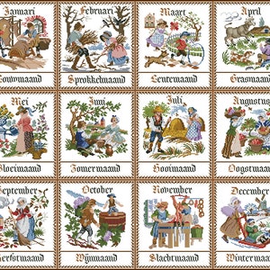 Year Sampler Cross stitch chart PDF digital pattern