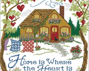 Home  sampler Cross stitch chart PDF digital pattern