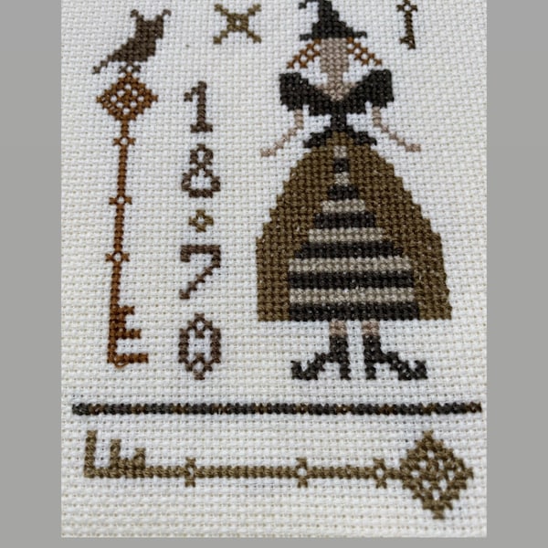 Finished completed cross stitch piece, All Hallows night 1
