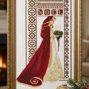 Christmas angel #8  Cross stitch chart PDF digital pattern