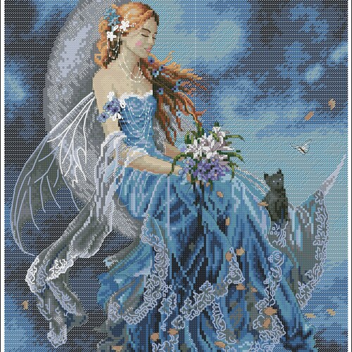 Moon Fairy Cross Stitch Chart PDF Digital Pattern - Etsy