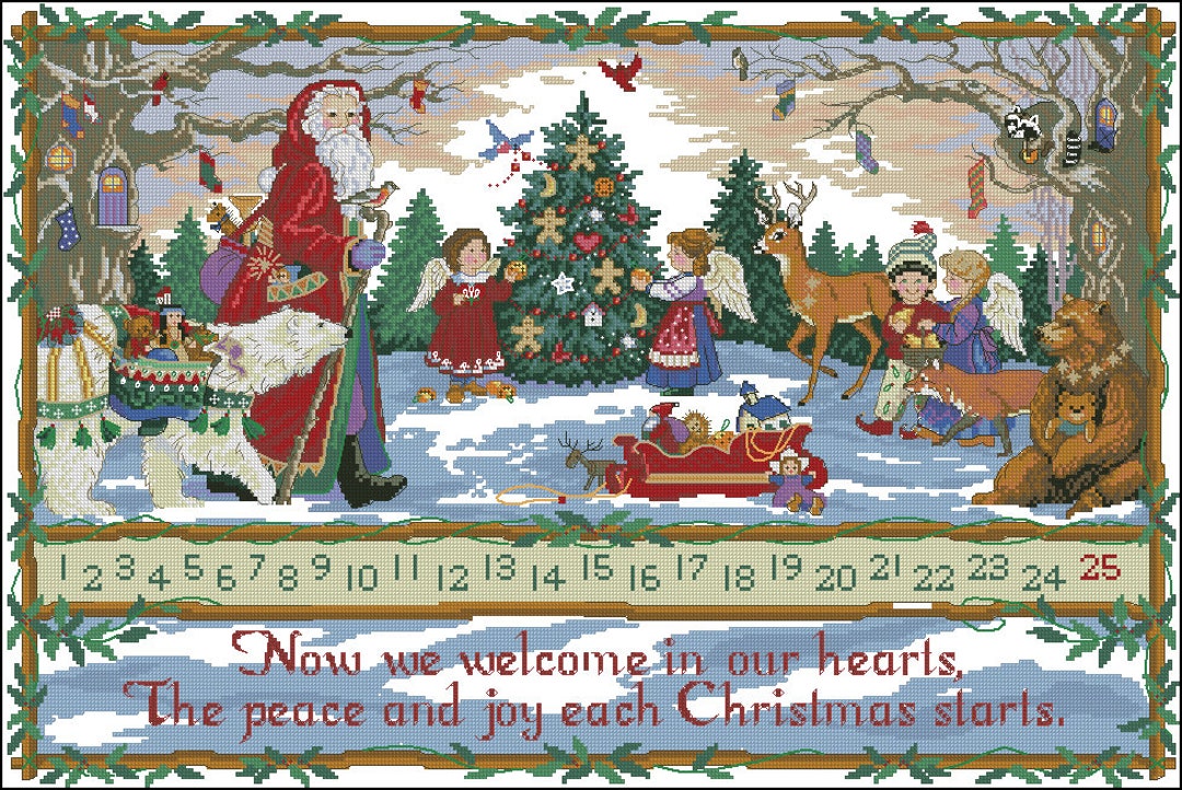 Advent Calendar Cross Stitch Chart PDF Digital Pattern - Etsy