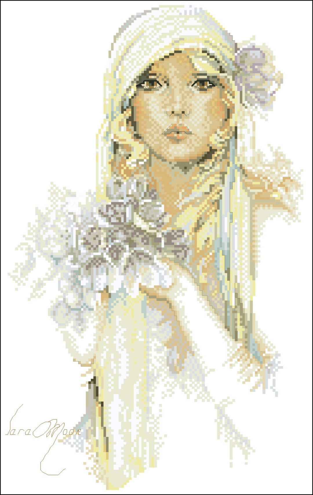 Lady 2 Cross Stitch Chart PDF Digital Patter Etsy