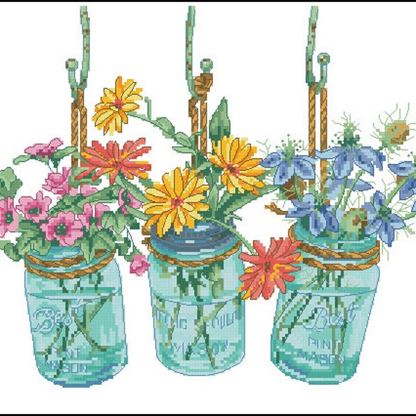 Cross Stitch Jar Etsy