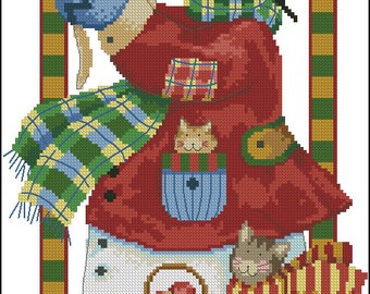 Frosty riends Cross stitch chart PDF digital pattern