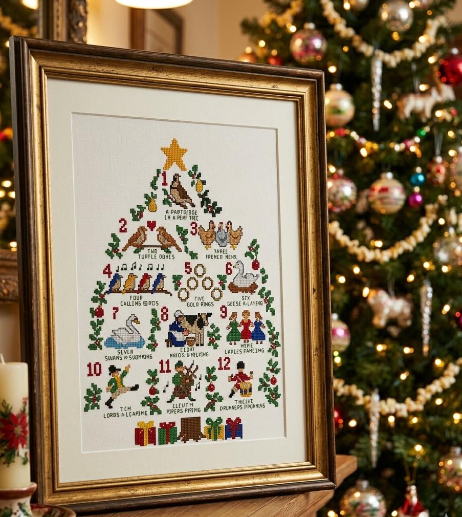 12 Days of Christmas Cross Stitch Chart Pattern PDF Digital Pattern - Etsy