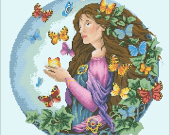 Moon Fairy Cross Stitch Chart PDF Digital Pattern - Etsy