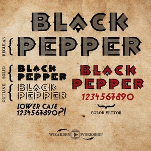 Black Pepper Font Family (4 Fonts)