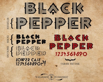 Black Pepper Font Family (4 Fonts)