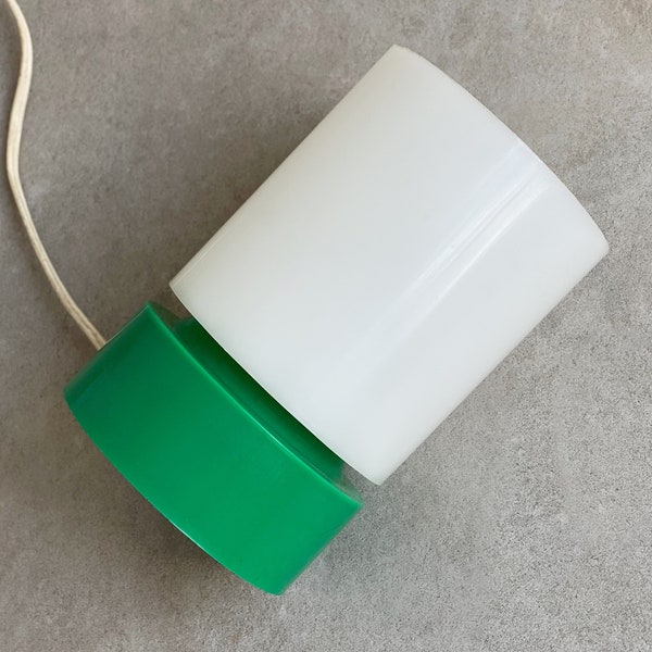 Space Age green & white table lamp, vintage plastic design