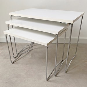 Set of 3 vintage Brabantia side tables, Dutch Design mimiset