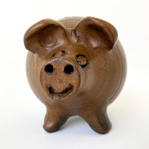 Rare Vintage Jan de Graaf, Dutch Ceramic Saving Pig, Money Bank, Coin Bank, Mid Century Pottery