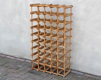 XL Vintage free standing wooden wine rack - atomic