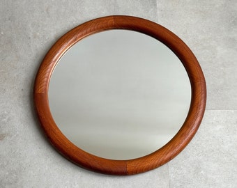 Scandinavian design solid teak wall mirror - Mid Century