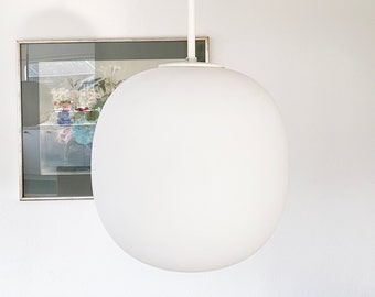 Stunning Glashutte Limburg Milk Glass Hanging Lamp, Vintage Pendant Lamp, Mid Century