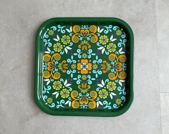 Vintage quadratisches Serviertablett von Worcester Ware - Mandala