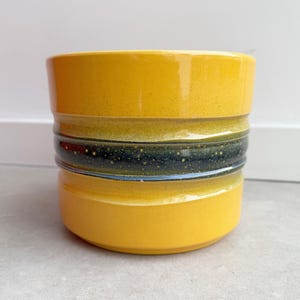 Vintage yellow German ceramic planter