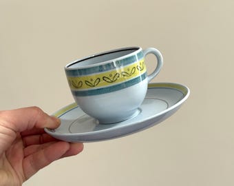 Vintage Petrus Regout Children's Tableware, Set of Plate With Cup