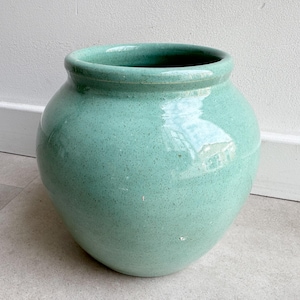 Vintage turquoise studio pottery vase