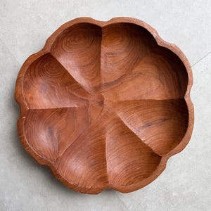 Solid teak Mid Century serving dish