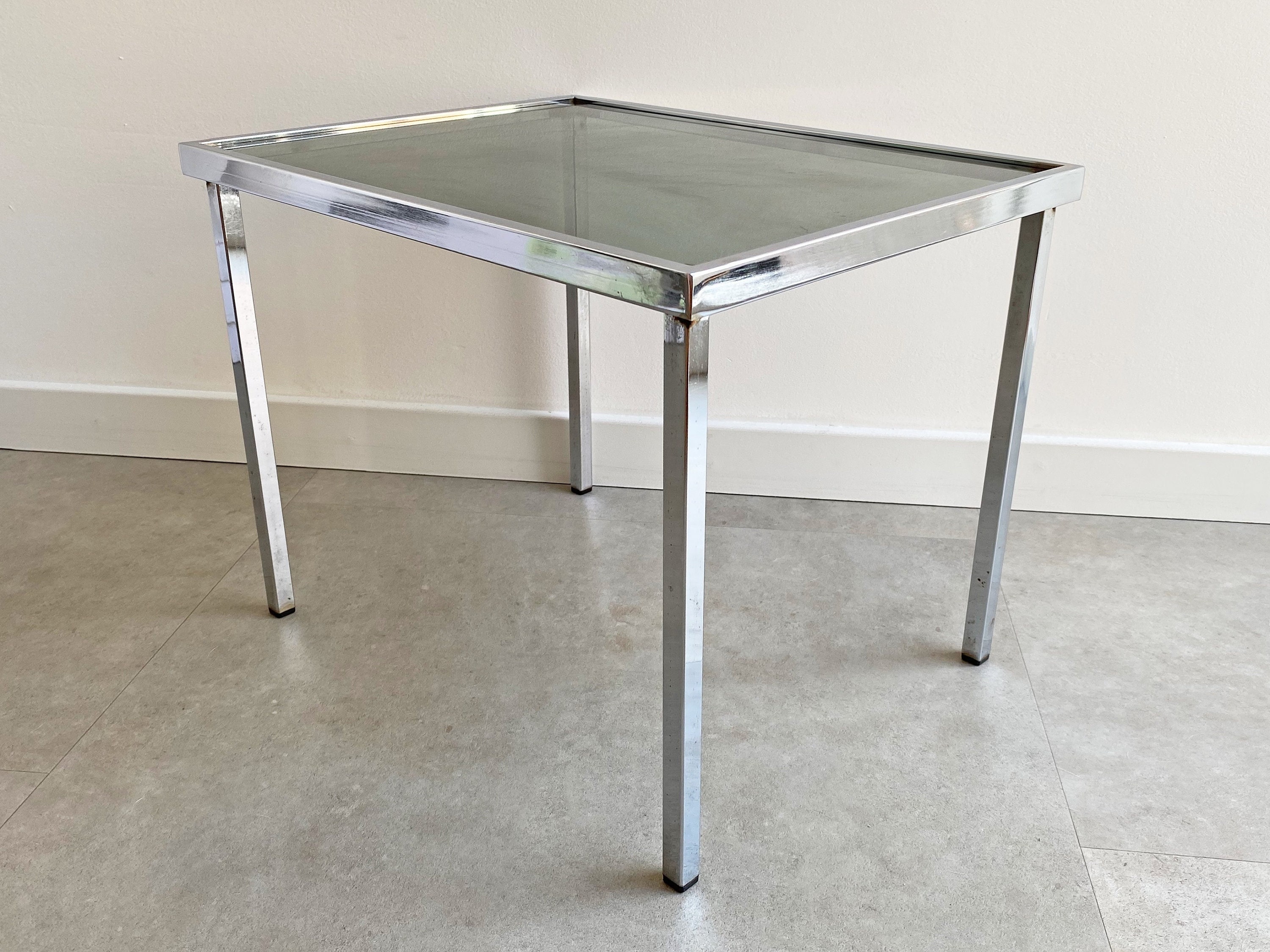 Vintage chrome side table deals