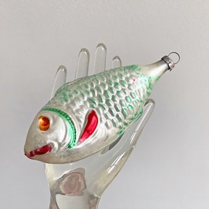 Vintage Christmas ornament - antique glass fish