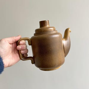 Vintage brown ceramic teapot / coffee pot