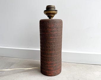 Grand pied de lampe de table vintage Chamotte en céramique - Pieter Groeneveldt