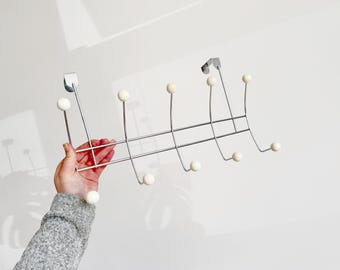 White sputnik door coat rack, Space Age atomic design