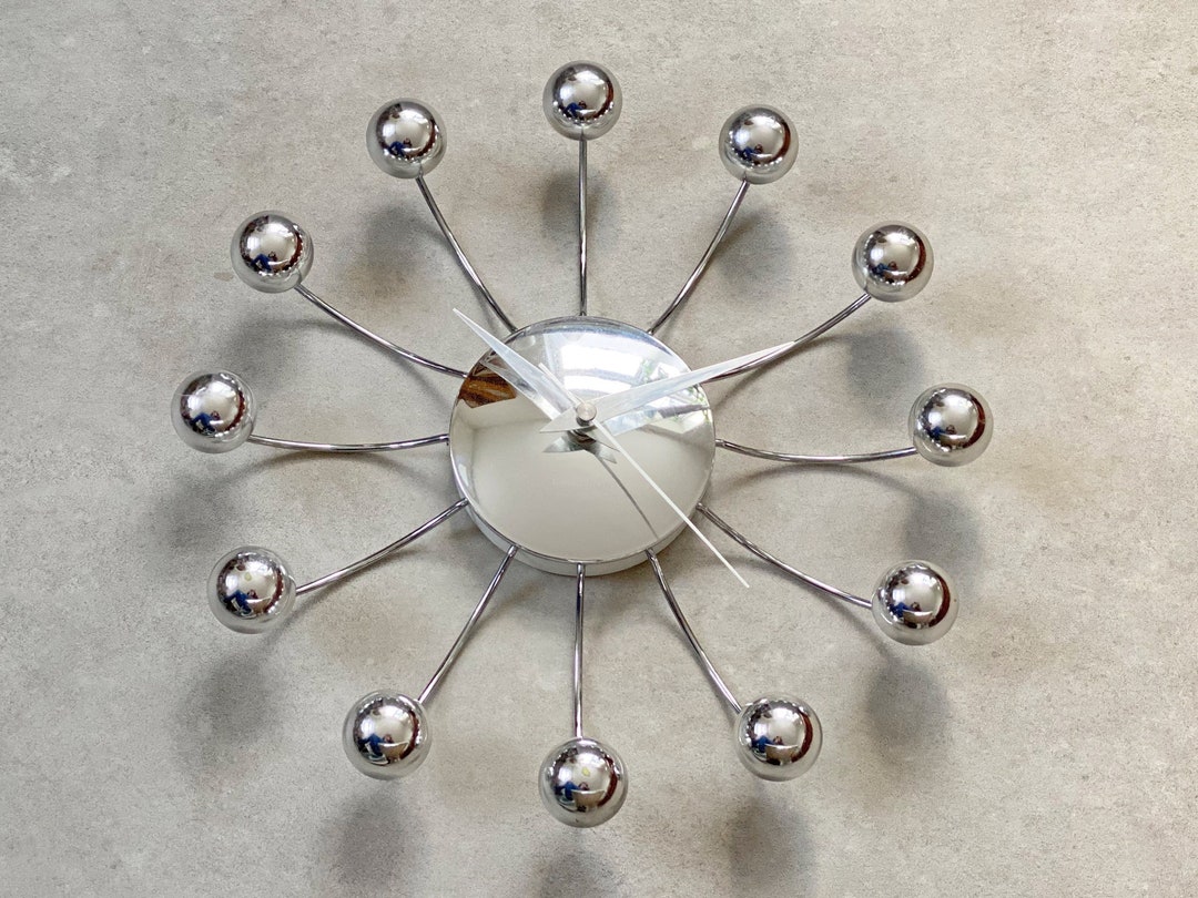 SOLD Chrome Karlsson Spider Wall Clock Sputnik Space Age Etsy