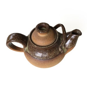 Vintage glazed sandstone Teapot Denmark, Signed, Ceramic, mid century, Scandinavisn design