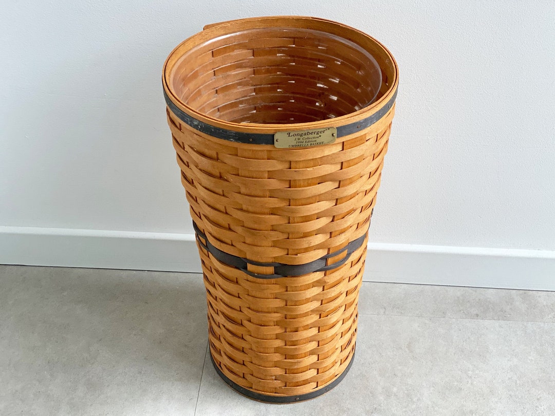 Vintage Rattan Longaberger Umbrella Basket / Stand Made in the Etsy