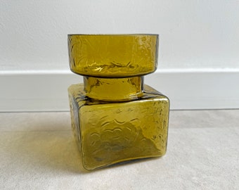 ヴィンテージ琥珀ガラス Helena Tynell Pala 花瓶 - Riihimaen Lasi