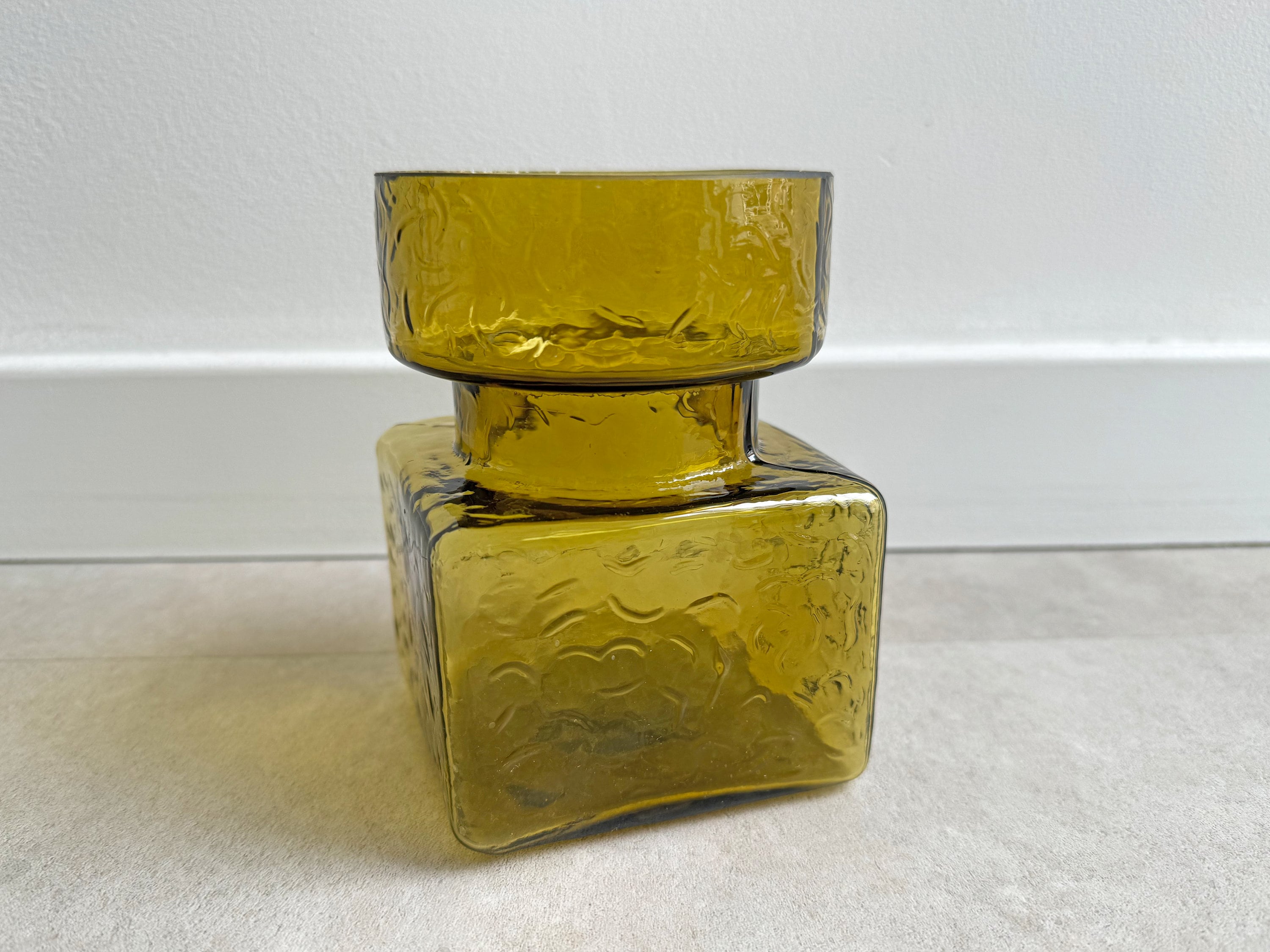 ヴィンテージ琥珀ガラス Helena Tynell Pala 花瓶 - Riihimaen Lasi